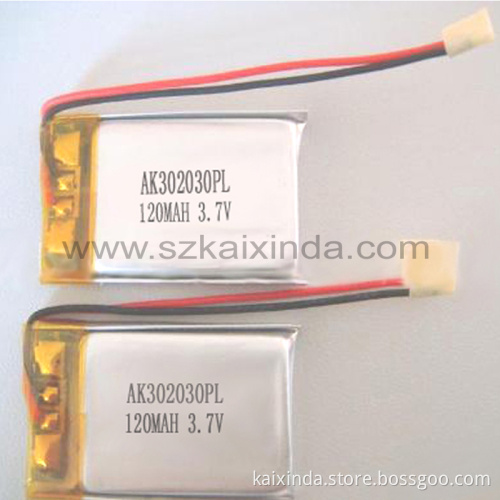 Li Polymer Battery 3.7V 120mAh 302030
